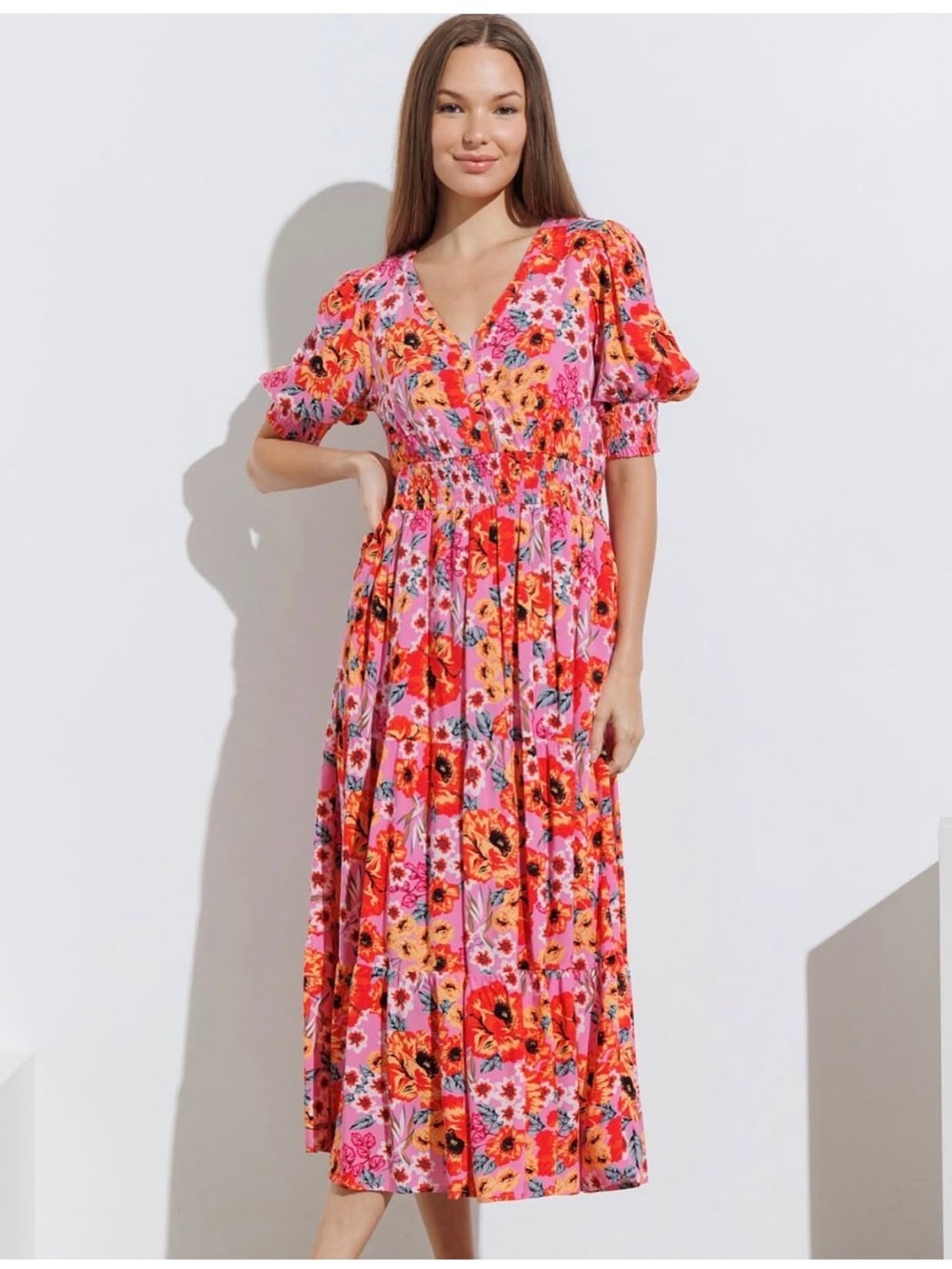 Piper & Scoot the one in Magenta midi dress